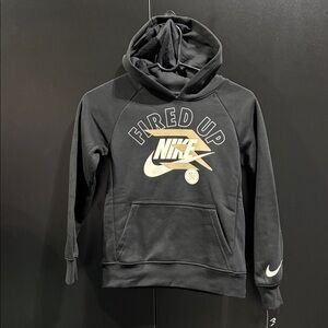 Nike 3 Brand FIRED UP hoodie,pouch pocket,fleece lined logo chest,sleeve